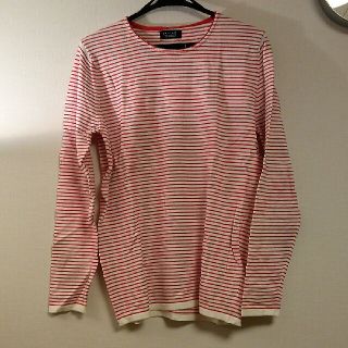 ザラ(ZARA)のZARA MAN ボーダー ニット トップス 薄手 白×赤 M(ニット/セーター)