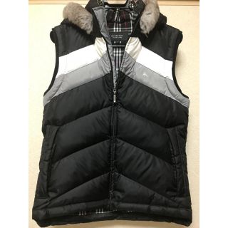 バーバリーブラックレーベル(BURBERRY BLACK LABEL)の★BURBERRY バーバリーブラックレーベル ダウンベストラビットファー付 M(ダウンベスト)