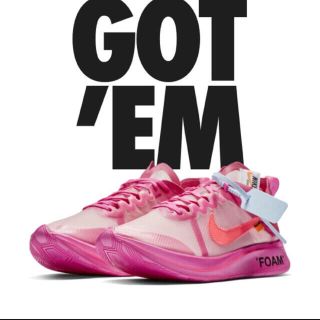 ナイキ(NIKE)のNIKE × OFF WHITE ZOOM FLY pink 28.5㎝(スニーカー)