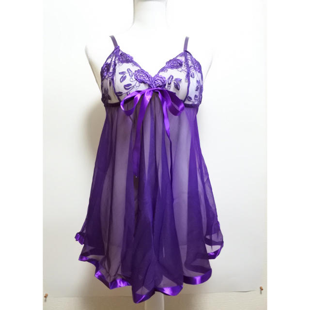 綺麗目 ランジェリー 女性らしさ 体型を綺麗に見せるデザイン 紫 透け感 XXL レディースの下着/アンダーウェア(その他)の商品写真