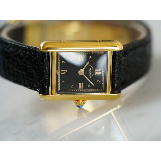 Cartier(カルティエ)の美品 カルティエ マスト タンク ブラック ゴールドローマン SM レディースのファッション小物(腕時計)の商品写真