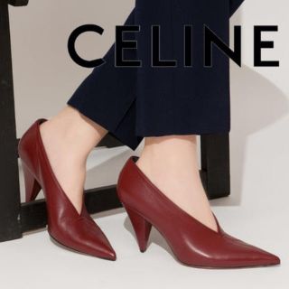 【最終】CELINE セリーヌ パンプス スエード Vネック フィービー