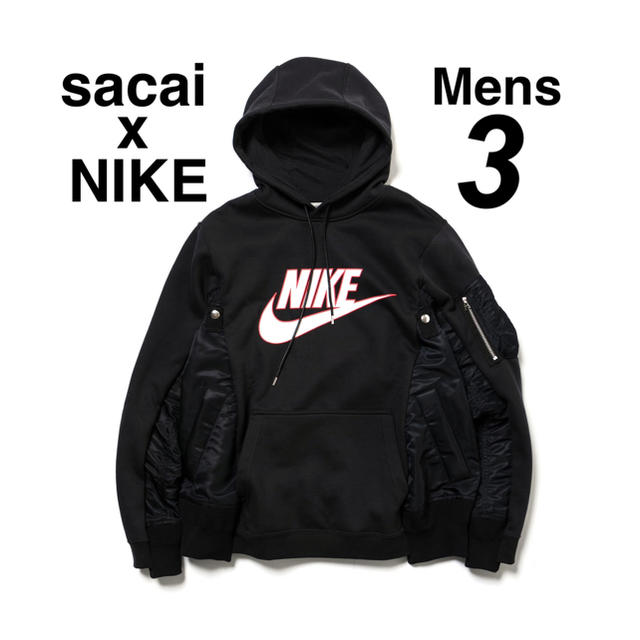 sacai x NIKE Mens Hoodie Black 3