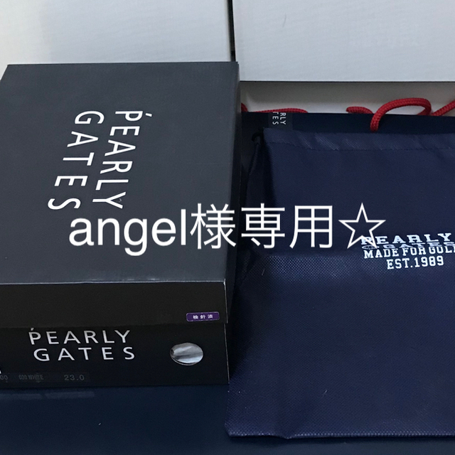 PEARLY GATES(パーリーゲイツ)のangel様専用 新品 ☆ パーリーゲイツ ミドルカットスパイク レディース 白 スポーツ/アウトドアのゴルフ(シューズ)の商品写真