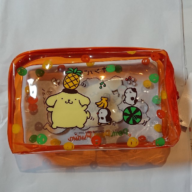 ポムポムプリン(ポムポムプリン)のポムポムプリンちゃん🍮🍮クリアなポーチ👝 エンタメ/ホビーのおもちゃ/ぬいぐるみ(キャラクターグッズ)の商品写真