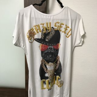 デニーローズ(DENNYROSE)の未使用  イタリア製 スタッズ  スワロ ブルドックTシャツ 背中空き(Tシャツ(半袖/袖なし))