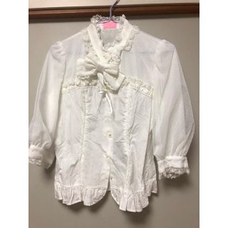 アンジェリックプリティー(Angelic Pretty)のアンジェリックプリティ  ブラウス 白 レース(シャツ/ブラウス(長袖/七分))