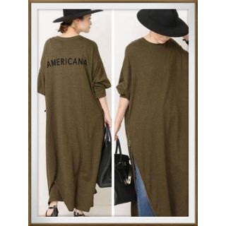 ドゥーズィエムクラス(DEUXIEME CLASSE)の新品タグ付き Americana ハイネックサイドZIPスウェットワンピース(ロングワンピース/マキシワンピース)