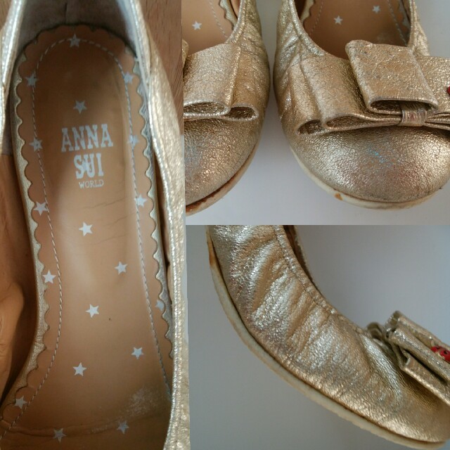 ANNA SUI(アナスイ)のANNA SUI のゴールドのバレエシューズ レディースの靴/シューズ(バレエシューズ)の商品写真