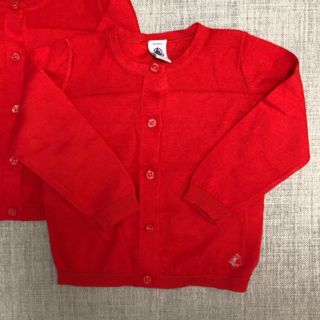 プチバトー(PETIT BATEAU)の試着のみ タグなし プチバトー  カーディガン 18m(カーディガン/ボレロ)