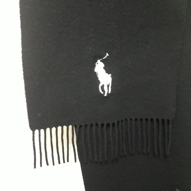 POLO RALPH LAUREN(ポロラルフローレン)のPOLO RALPH LAURENマフラー黒　ポロ・ラルフローレン メンズのファッション小物(マフラー)の商品写真