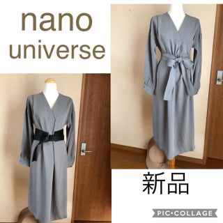 ナノユニバース(nano・universe)のnano universe スキッパーブラウスワンピース 新品(ひざ丈ワンピース)