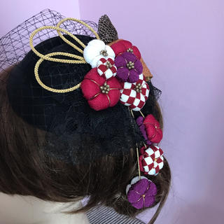❁﻿ るん様 ❁﻿ 成人式 髪飾り トーク帽 モダン花