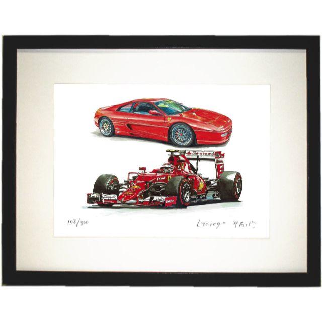 美術品/アンティークGC-1036FerrariF355/F-1限定版画直筆サイン額装●作家平右ヱ門