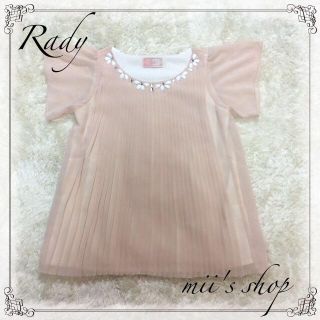 レディー(Rady)のRadyフラワービジューシフォントップス(カットソー(半袖/袖なし))