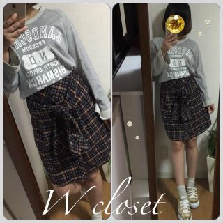 ダブルクローゼット(w closet)の送込✨W closet腰巻シャツスカート(ミニスカート)