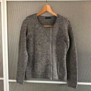 ギャップ(GAP)の新品 GAP ニット アルパカ入り ジャケット グレー(ノーカラージャケット)