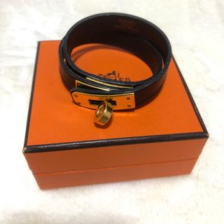 エルメス(Hermes)の美品❤️HERMES ケリーブレスレット ブラック ゴールド金具(ブレスレット/バングル)