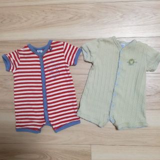 プチバトー(PETIT BATEAU)のプチバトー　半袖　カバーオール　2枚　6m(カバーオール)