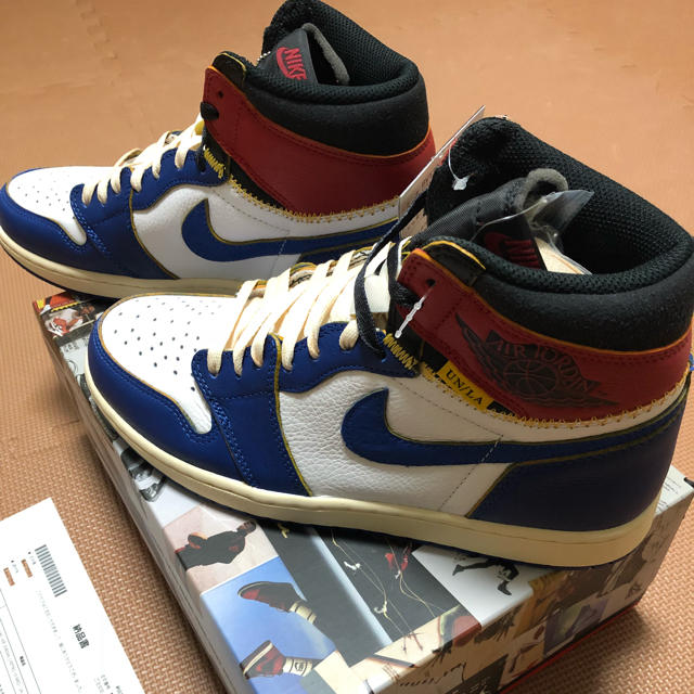 NIKE(ナイキ)の【27.5cm】union × AIR JORDAN 1 ブルー メンズの靴/シューズ(スニーカー)の商品写真