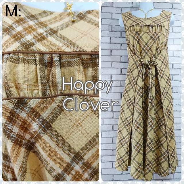 アカチャンホンポ(アカチャンホンポ)のM: マタニティーワンピース／Happy Clover★超美品★チェック キッズ/ベビー/マタニティのマタニティ(マタニティワンピース)の商品写真