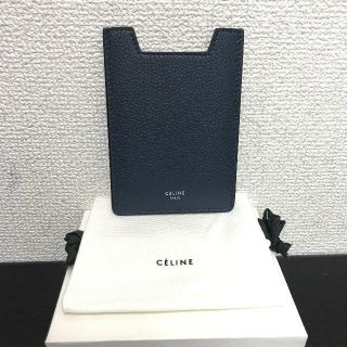 セリーヌ(celine)のセリーヌ　スマホケース　ネイビー　レザー(モバイルケース/カバー)