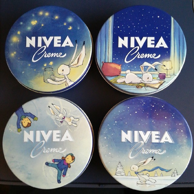 ニベア(ニベア)のニベア　NIVEA ドイツ【2019限定デザイン】150ml×４柄　青缶 コスメ/美容のボディケア(ハンドクリーム)の商品写真