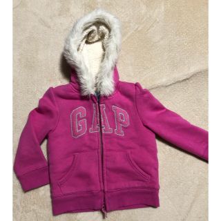 ベビーギャップ(babyGAP)のベビーGAP ファー付きパーカー キッズ パーカー 裏起毛パーカー(ジャケット/上着)