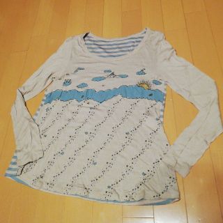 フランシュリッペ(franche lippee)のフランシェリッペMグレー系柄カットソー(Tシャツ(半袖/袖なし))