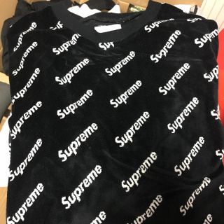 シュプリーム(Supreme)のSupreme 17FW Velour Diagonal Logo L/S(ニット/セーター)