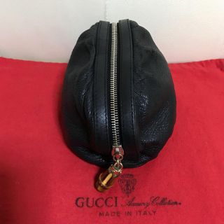 グッチ(Gucci)の美品！可愛い GUCCI グッチ バンブー ミニ バッグ ポーチ レザー (ポーチ)