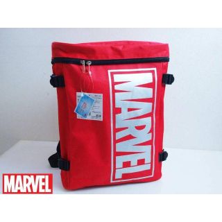 マーベル(MARVEL)のMARVEL マーベル スクエアボックスリュック 赤×シルバー(リュック/バックパック)