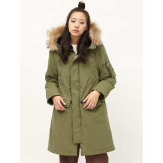 マウジー(moussy)の美品☆マウジーMOUSSY LONG N3B☆サイズ1☆カーキ☆モッズコート(モッズコート)