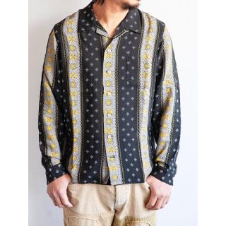 バルデセブンティセブン(Varde77)のVINTAGE TEXTILE BLACK SHIRTS LONG SLEEVE(シャツ)