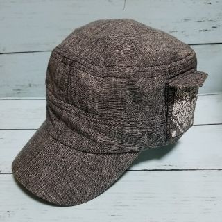 珍品【ペイズリー柄ポケット付】ブラックデニムワークキャップ(キャップ)
