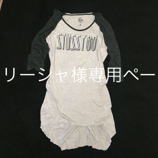 ステューシー(STUSSY)のラグランスリーブ ロンTワンピース(ひざ丈ワンピース)