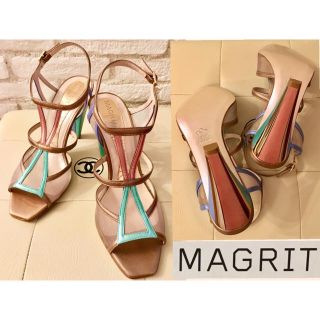 新品 未使用 MAGRIT スペイン サンダル  カラフル ピンク 靴 36.5(サンダル)