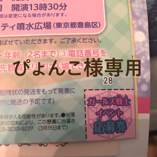 マジマジョピュアーズ ガールズ戦士 イベント応募券2枚 エンタメ/ホビーのタレントグッズ(アイドルグッズ)の商品写真