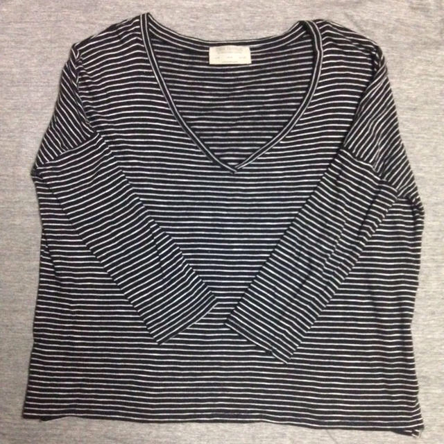 ZARA(ザラ)のZARA ボーダー7分丈カットソー レディースのトップス(カットソー(長袖/七分))の商品写真