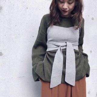 アメリヴィンテージ(Ameri VINTAGE)のCORSET DOCKING KNIT(ニット/セーター)