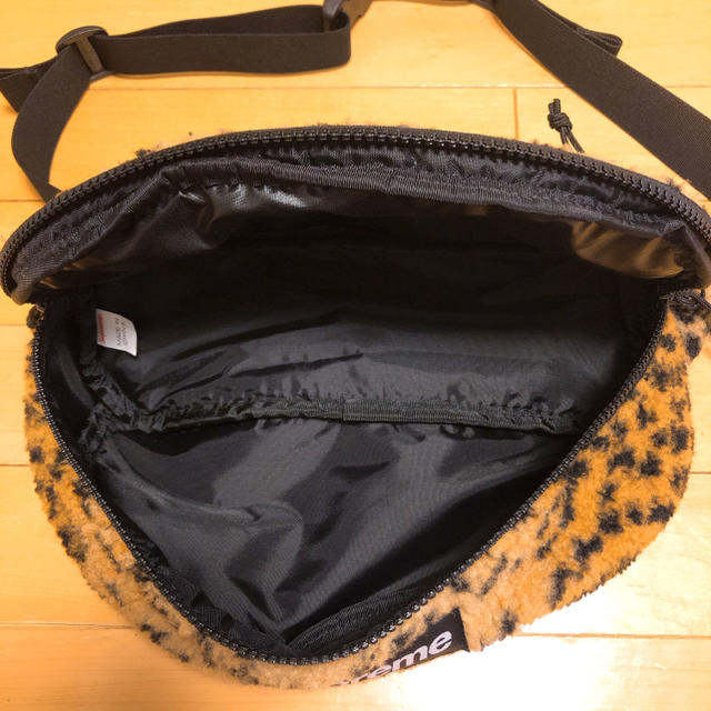 supreme 17FW leopard fleece waist bag