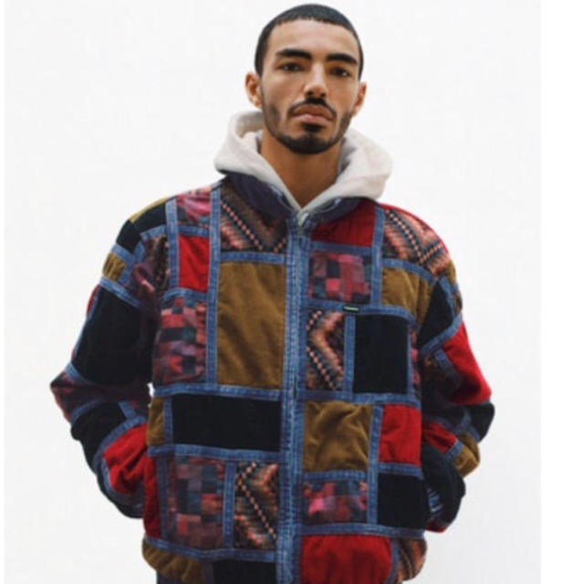 supreme corduroy denim patchwork jacket-