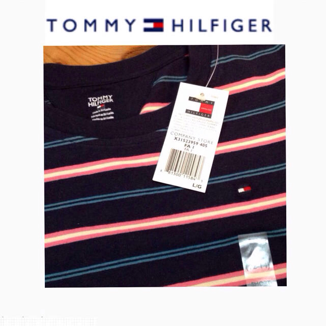 TOMMY HILFIGER(トミーヒルフィガー)のタグ付き 輸入品 tommy ボーダーT レディースのトップス(Tシャツ(半袖/袖なし))の商品写真