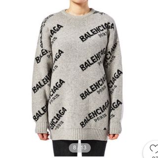 バレンシアガ(Balenciaga)のBALENCIAGA ロゴニット グレー(ニット/セーター)