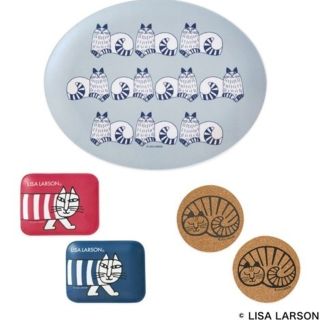 リサラーソン(Lisa Larson)の*•.❥リサ・ラーソン インテリアトレー&コースターセット*•.❥ リンネル付録(テーブル用品)