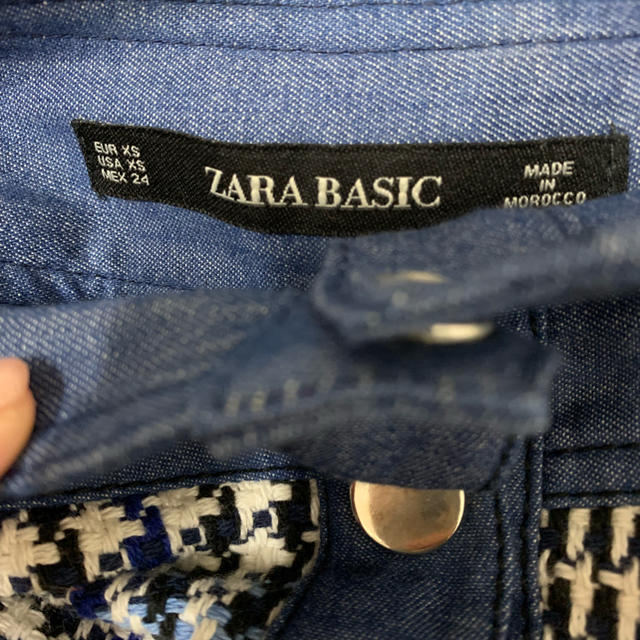 ZARA(ザラ)のZARA BASIC デニム×チェック スカートXS♡ レディースのスカート(ミニスカート)の商品写真