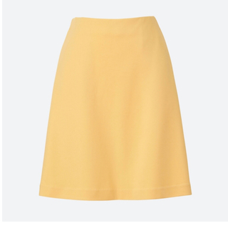 ユニクロ(UNIQLO)のユニクロ ハイウエストフレアミニスカート　黄色 レモン色　XS (ひざ丈スカート)