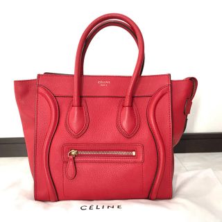 セリーヌ(celine)のセリーヌラゲージ  赤 レッド 美品 CELINE セリーヌハンドバック(ハンドバッグ)