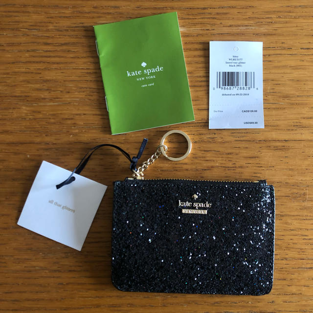 kate spade new york(ケイトスペードニューヨーク)の【sale】 kate spade 新品 グリッター コインケース 黒 レディースのファッション小物(コインケース)の商品写真