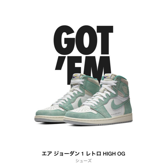 NIKE(ナイキ)の【新品】AIR JORDAN 1 HIGH OG TURBO GREEN メンズの靴/シューズ(スニーカー)の商品写真